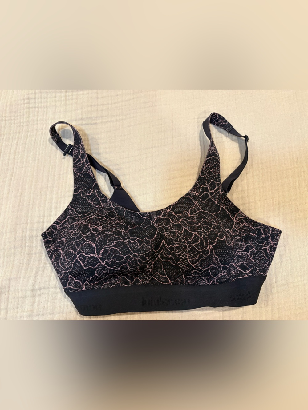Wmns LULULEMON black Energy Racerback Strappy Bra 32b